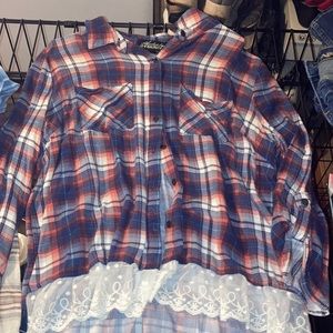 Girls flannel with lace